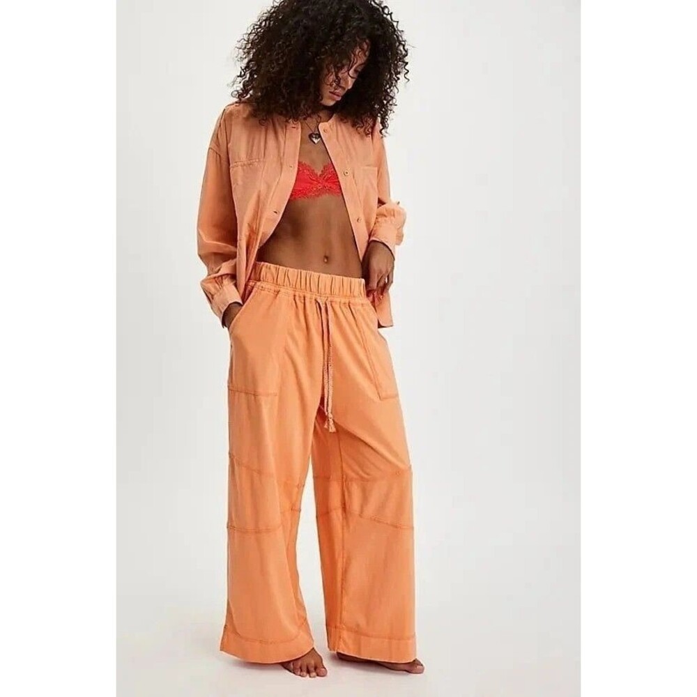 Intimately Free People Golden Hour House Pants Trouser Wide Leg Cotton S 284912